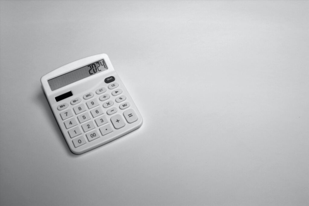 white calculator on white background